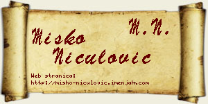 Miško Niculović vizit kartica